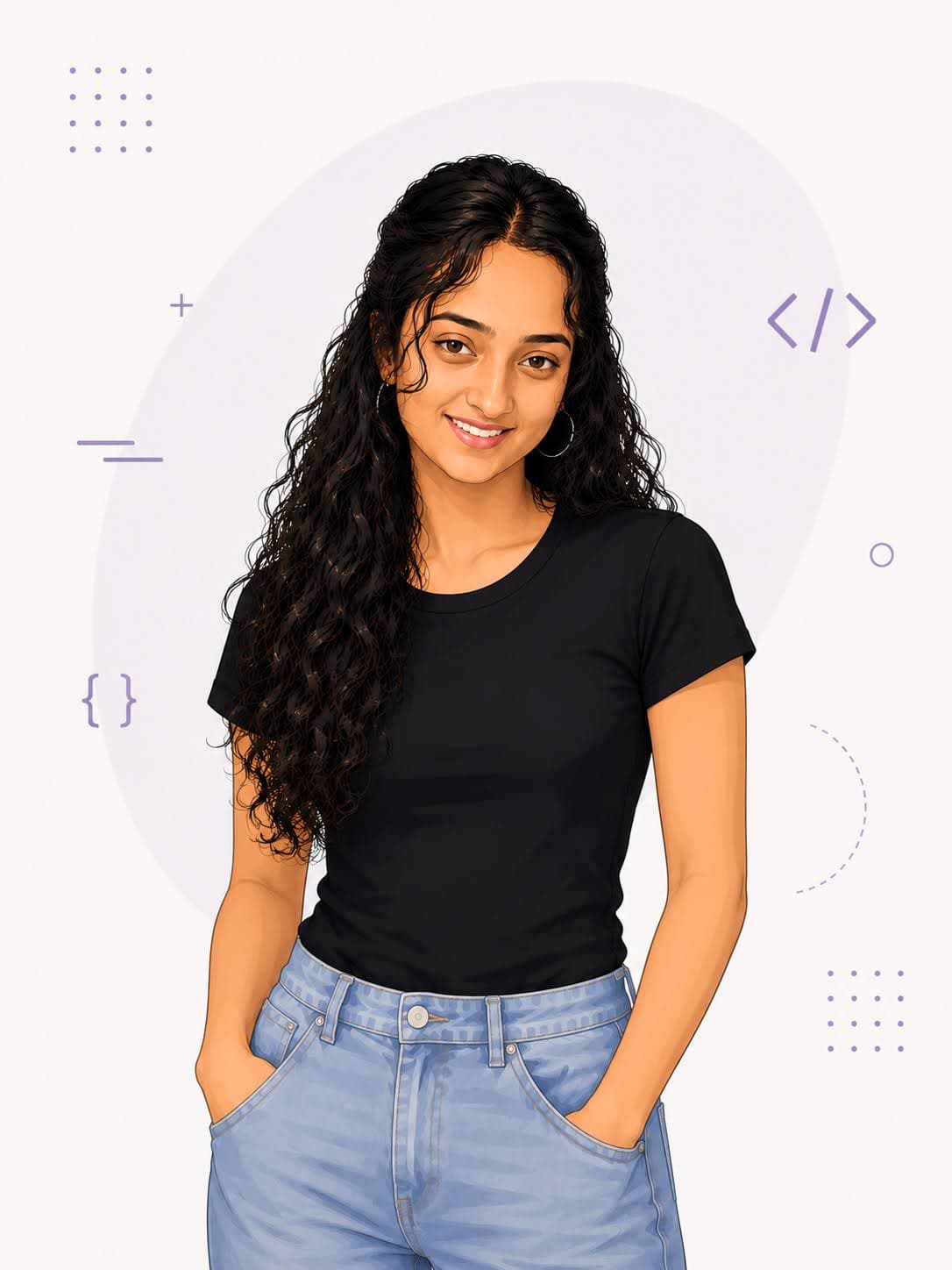 Illustrated portrait of Brijal Kansara